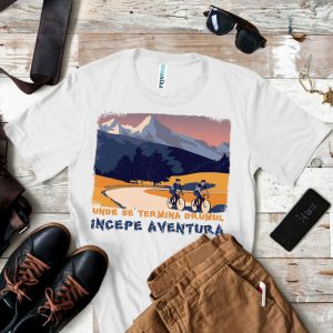 Tricou „Unde se termină drumul începe aventura”