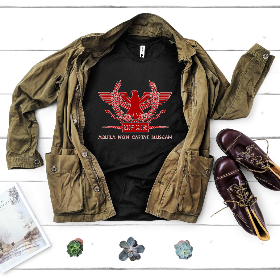 Tricou barbati citat latin „Aquila non capit muscam”