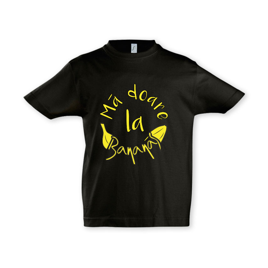 Tricou negru pentru copii Ma doare la banana