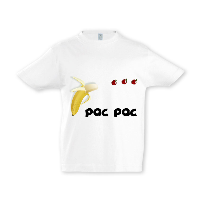 Tricou alb pentru copii banana pac
