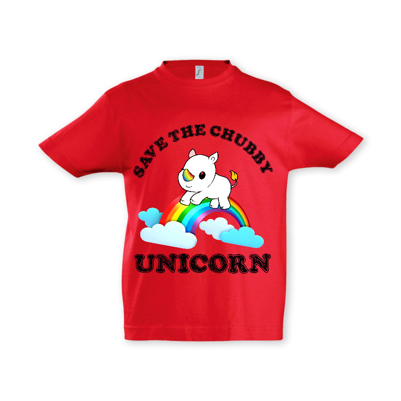 Tricou rosu cu unicorn