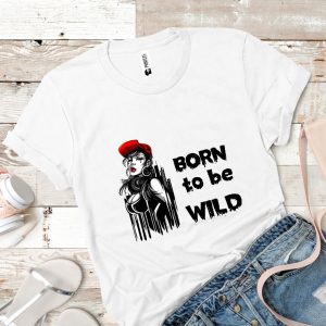 tricou cu fata si text born to be wild