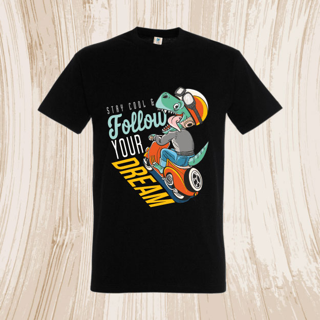 Tricou negru follow your dream