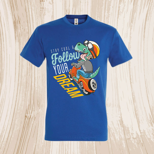 tricou albastru follow your dream