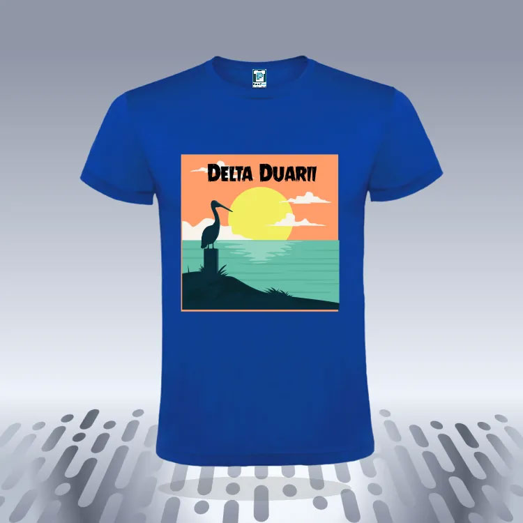 Tricou personalizat albastru Delta Dunării