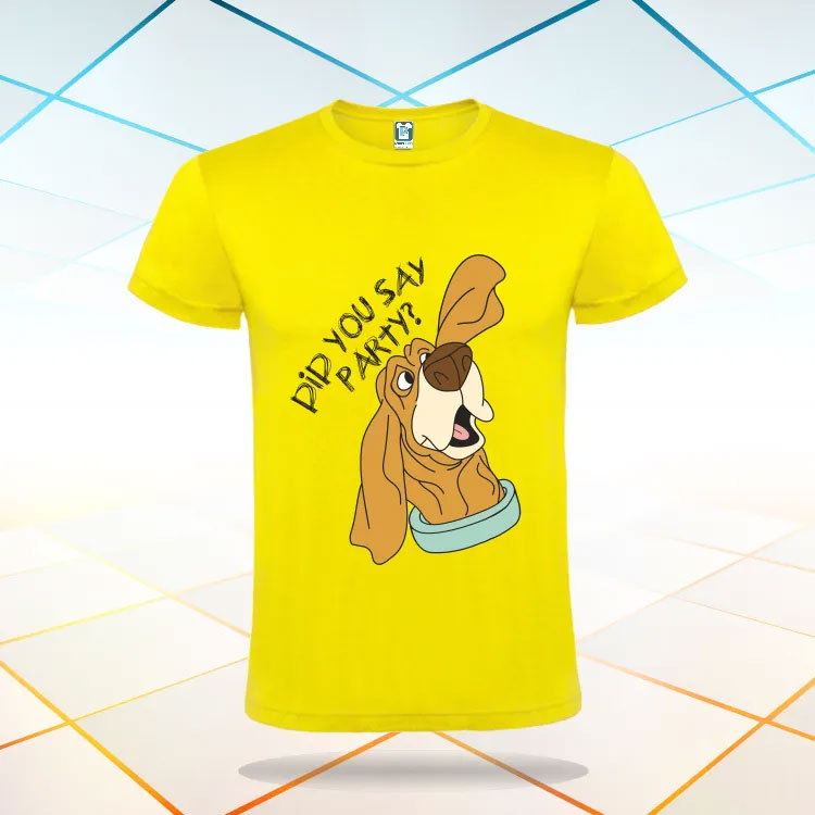 Tricou galben Party dog