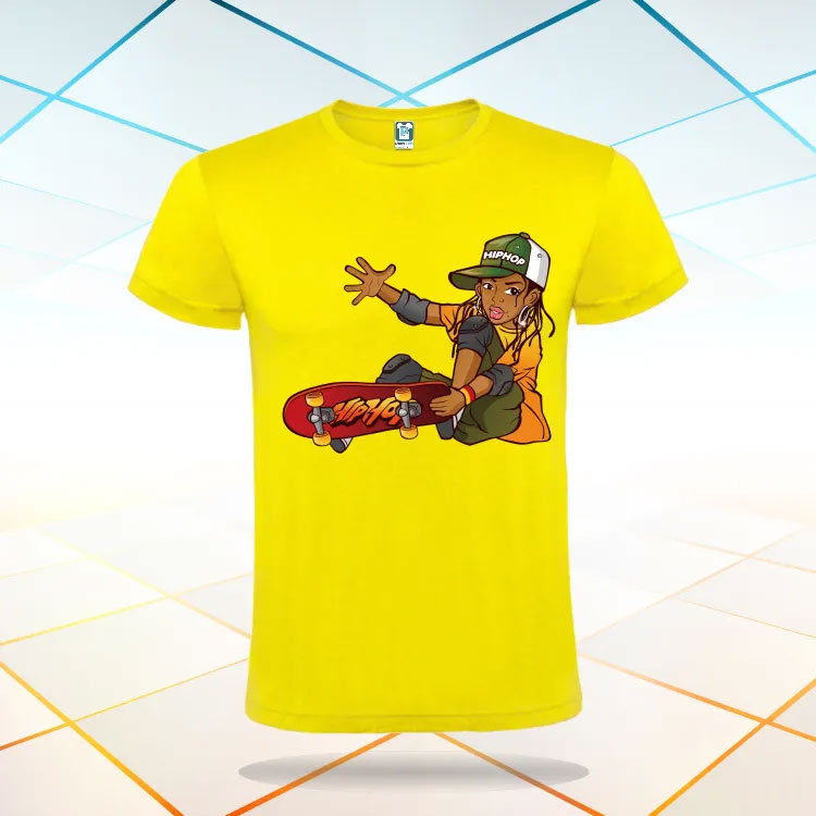 Tricou galben skateboadr