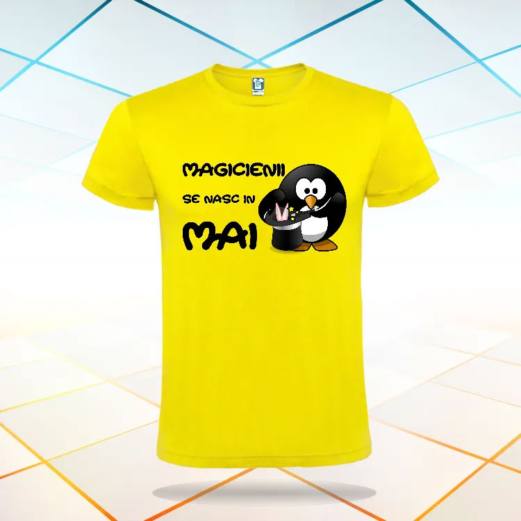 Tricou galben pentru barbatii nascuti in luna mai, care fac lucruri magice in viața lor Tricou galben magicieni