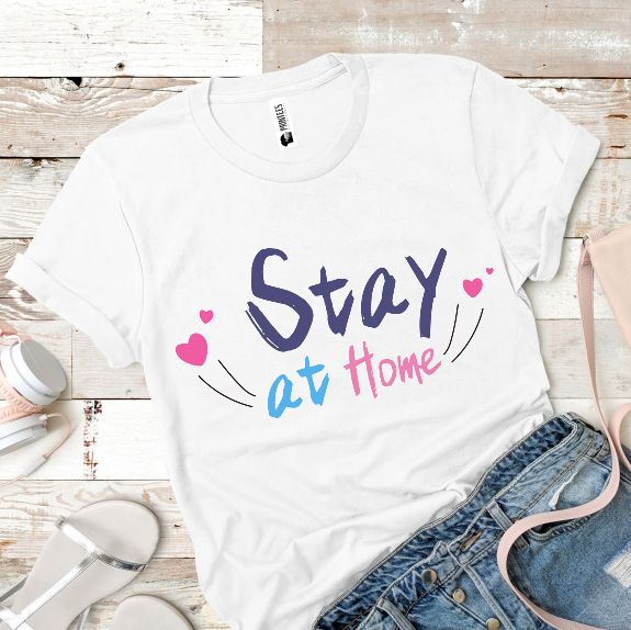 Tricou dama Stay Home