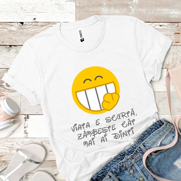 Tricou dama Zâmbește cu dinți
