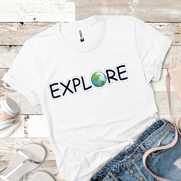 Tricou dama EXPLORE GLOB pentru fetele si femeile energice, dornice de aventură. Alege culoarea care te reprezintă și călătorește, chiar și virtual. Tricou dama EXPLORE GLOB