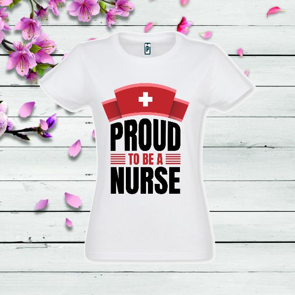 Tricou dama alb PROUD NURSE