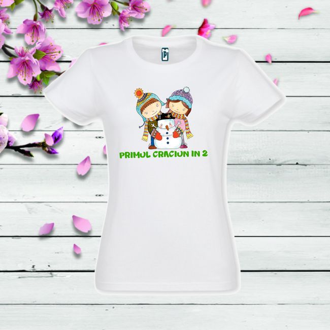 Tricou dama PRIMUL CRACIUN IN DOI