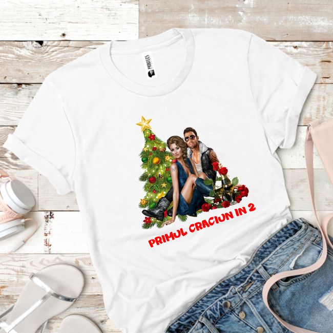 Tricou dama PRIMUL CRĂCIUN ÎN DOI