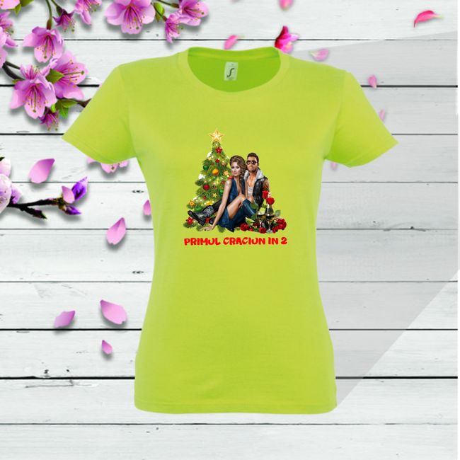 Tricou dama PRIMUL CRĂCIUN ÎN DOI