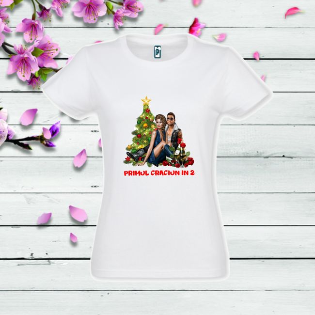 Tricou dama PRIMUL CRĂCIUN ÎN DOI