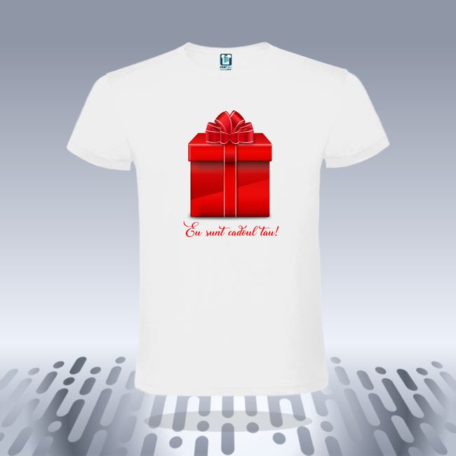 Tricou alb eu sunt cadoul