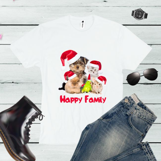 Tricou barbati CHRISTMAS HAPPY FAMILY