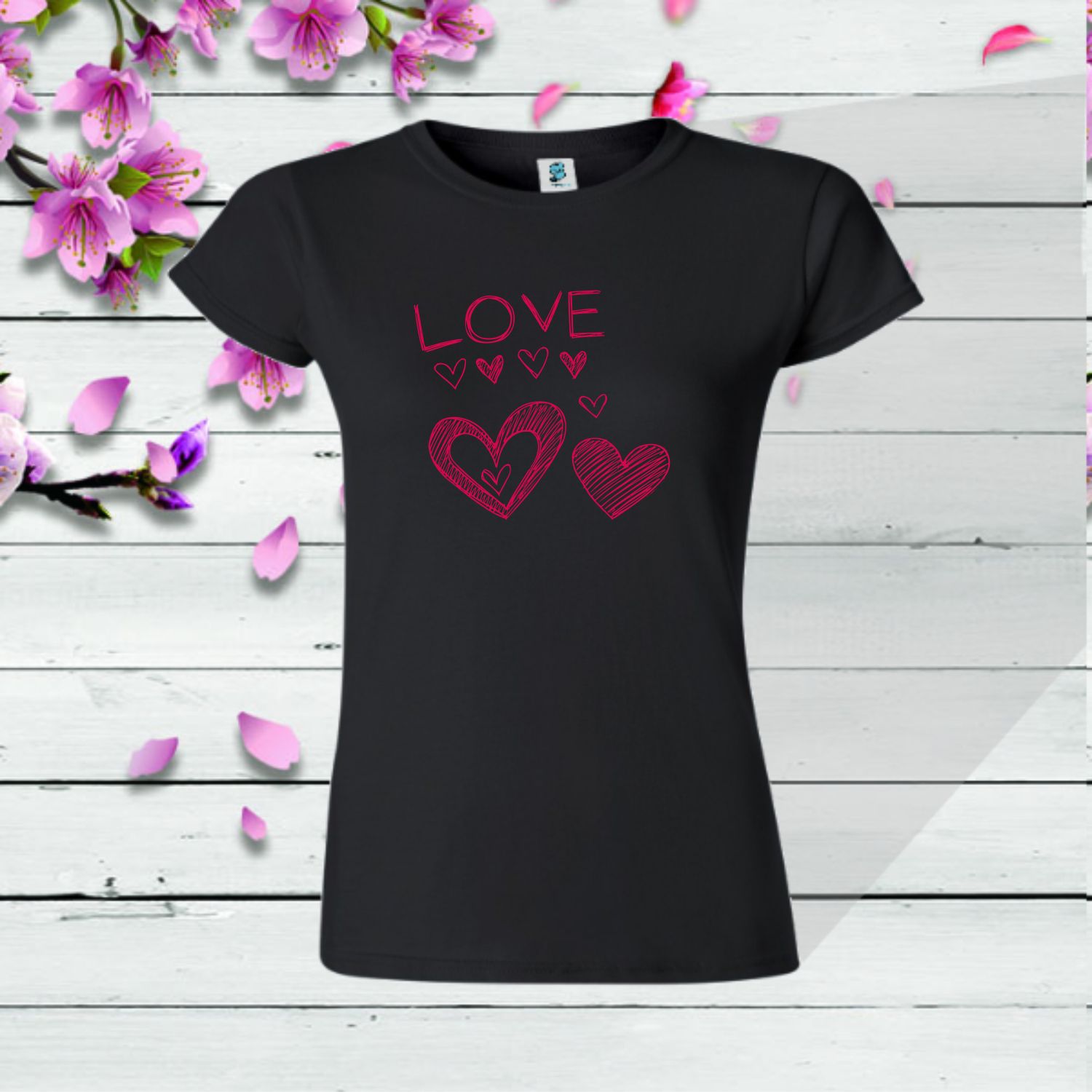 Tricou dama PINK LOVE HEARTS