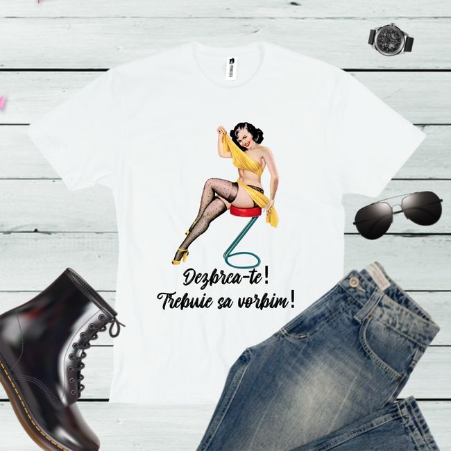 Tricou barbati DEZBRACA-TE RETRO GIRL