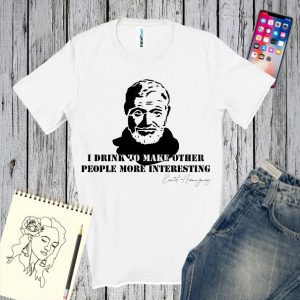 Tricou cu portretul lui Ernest Hemingway