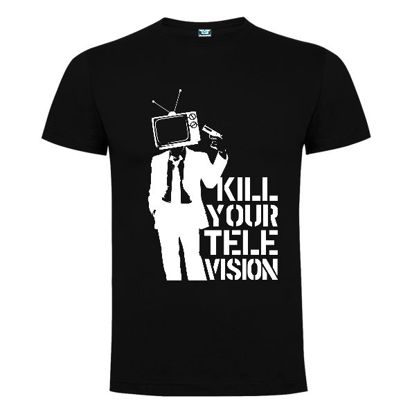 Tricou negru cu mesaj - Kill your television