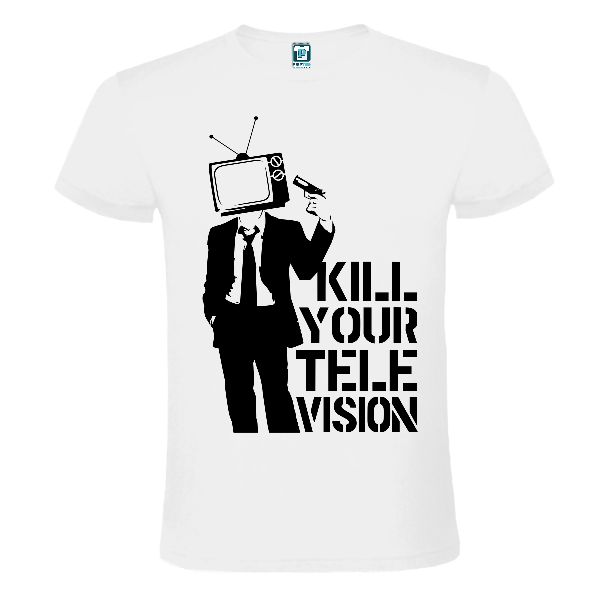 Tricou alb cu mesaj - Kill your television