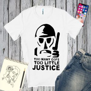 Tricou alb personalizat cu imaginea unui bărbat cu masca de gaze