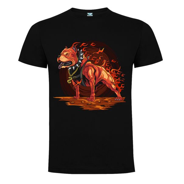 Tricou negru cu grafică Pittbull from hel