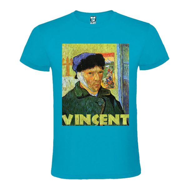 Blue tee shirt with Van gogh painting