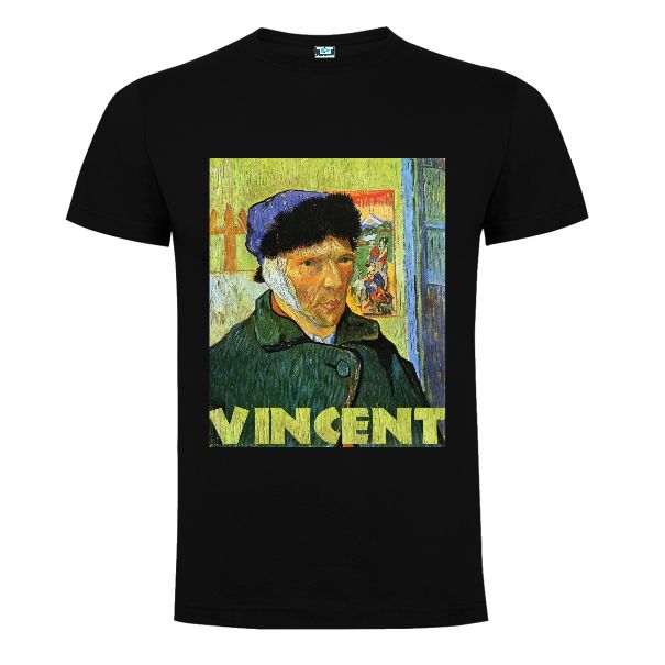 Black tee shirt with Van gogh painting