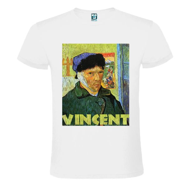 White tee shirt with Van gogh painting