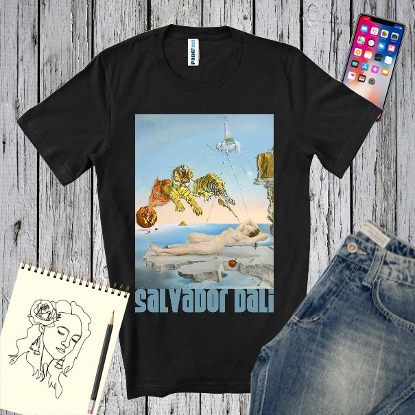 Dali black t-shirt with decoration