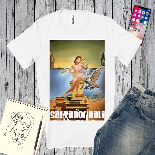 tshirts printed with Dali painting Leda Atomica