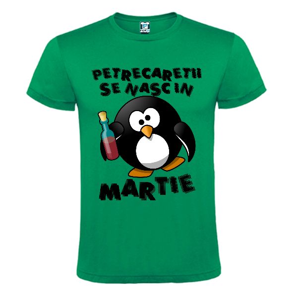 Tricou verde cu pinguin
