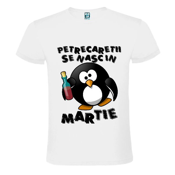 Tricou alb cu pinguin
