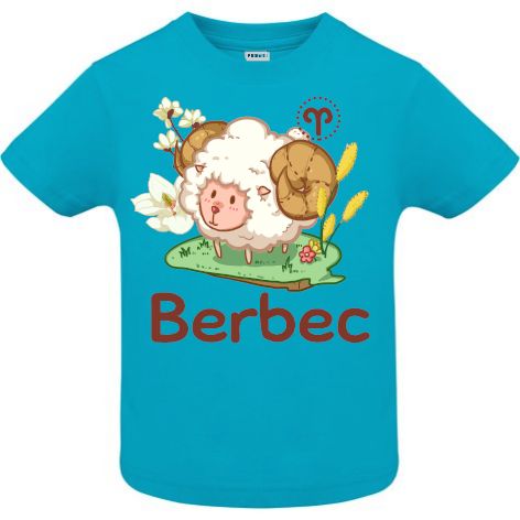 Tricou copii - Berbec - Albastru atol