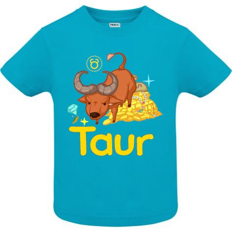 Tricou copii - Taur - Albastru atol Tricou copii - Taur - Albastru atol
