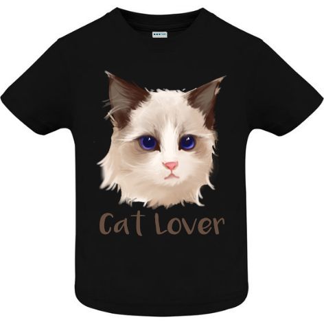 Tricou copii - Cat Lover - Negru