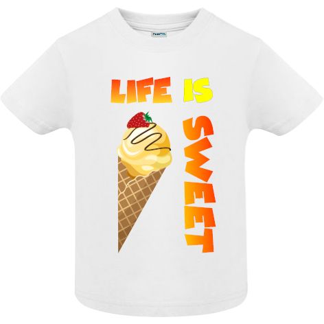 Tricou copii - Life-Is-Sweet - Alb