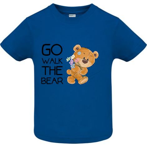 Tricou copii - Walk The Bear - Albastru