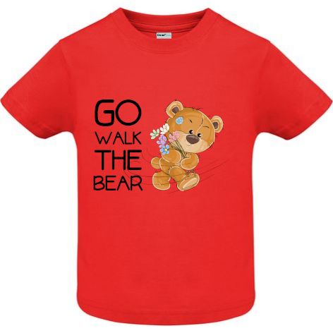 Tricou copii - Walk The Bear - Roșu