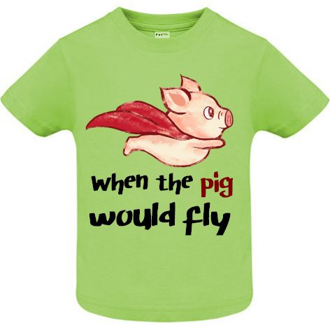 Tricou copii - Fly Pig - Verde