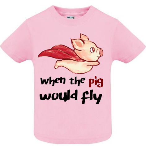 Tricou copii - Fly Pig - Roz