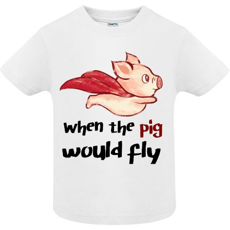 Tricou copii - Fly Pig - Alb