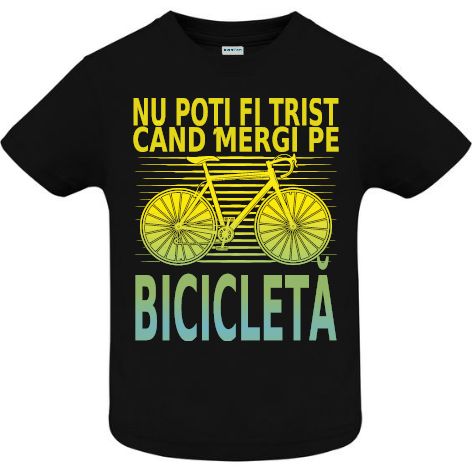 Tricou copii - Trist Bicicleta - Negru
