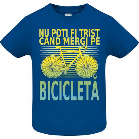 Tricou copii - Trist Bicicleta - Albastru