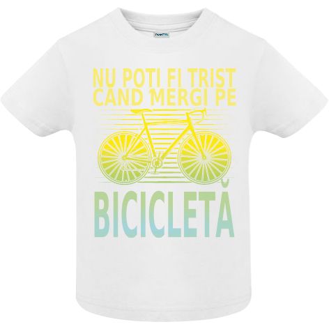 Tricou copii - Trist Bicicleta - Alb