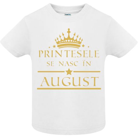 Tricou copii - Printese August - Alb