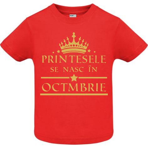Tricou copii - Printese Octombrie - Roșu